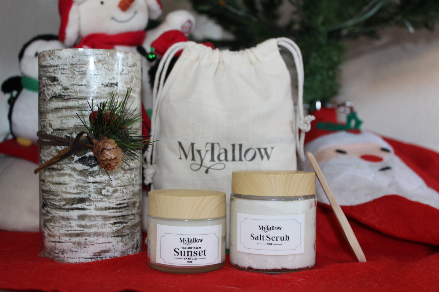 Salt Scrub+Tallow Balm Vanilla+Cotton Bag🎁